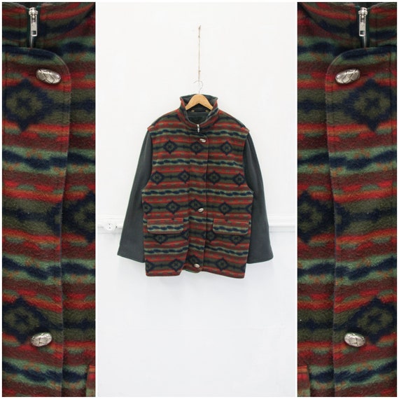 Vintage Fleece Jacket 90s Fleece Jacket Womens L X