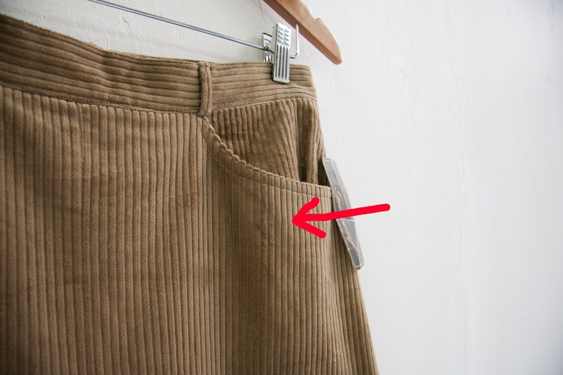 70s Corduroy Skirt S High Waisted Corduroy Skirt 28 Camel Brown Corduroy Skirt Womens Small Corduroy A-line Skirt Deadstock 70s Shift Skirt