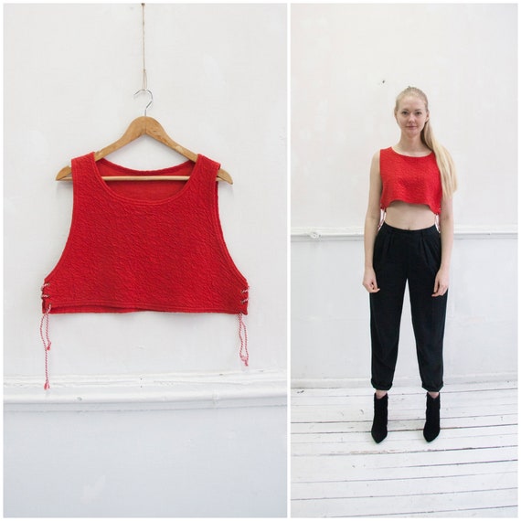 Vintage 90s Crop Top Cropped Tank Top Womens S M S