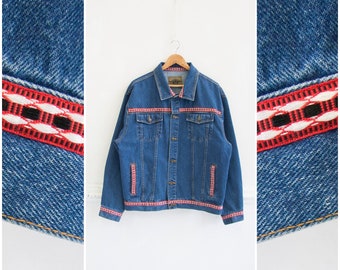 Vintage Denim Jacket Womens M Upcycled Denim Jacket Mens S Upcycled Jean Jacket 90s Patch Denim Jacket Small Medium Applique Jean Jacket S M