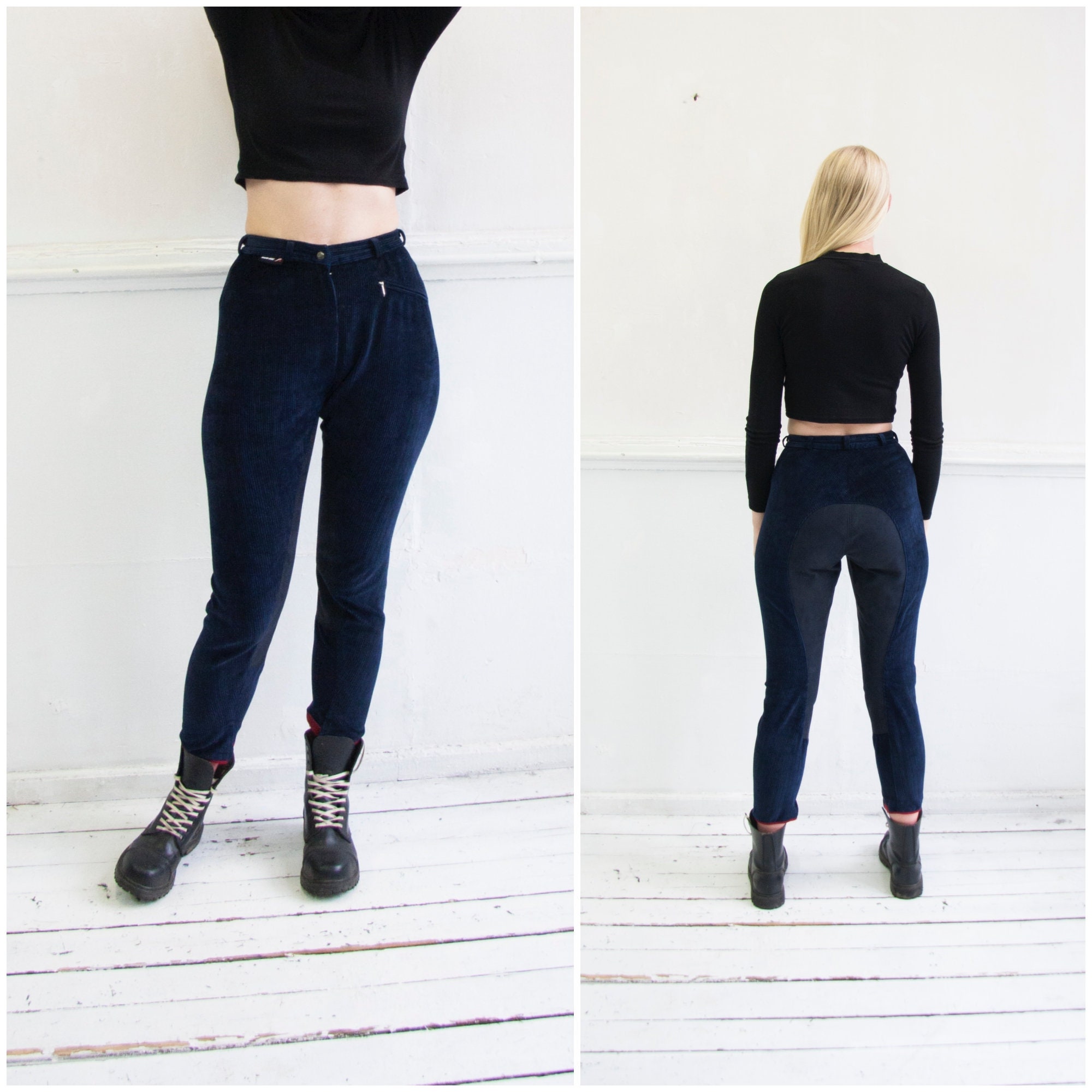 Vintage Corduroy Pants Womens XS Dark 