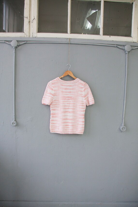 Vintage 70s Womens Top XS S Striped Short Sleeve … - image 5