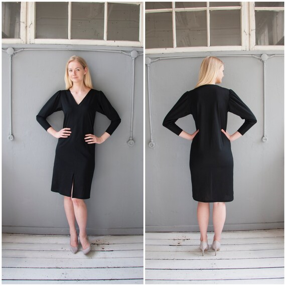 vintage black dress with sleeves