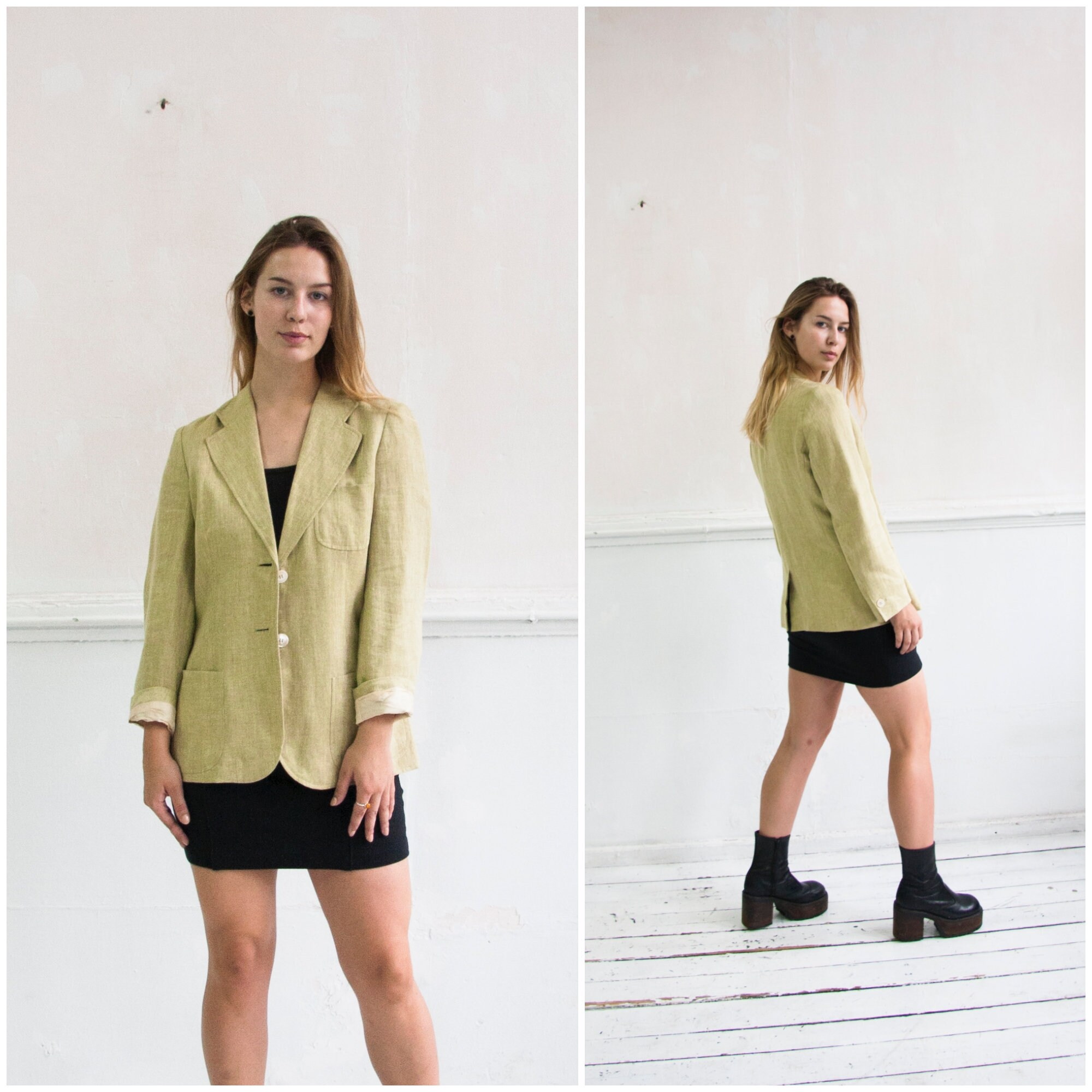mustard linen jacket