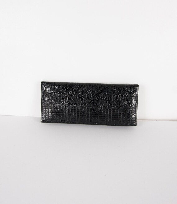 Vintage Black Clutch 80s Black Strapless Bag Women s Imitation Crocodile Skin Handbag Fake Snake Skin Print Bag 80s Black Clutch Big Purse Etsy