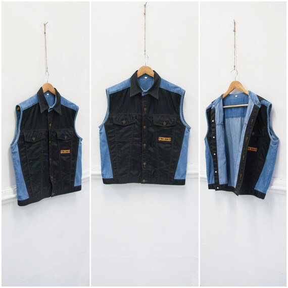 black jean vest womens