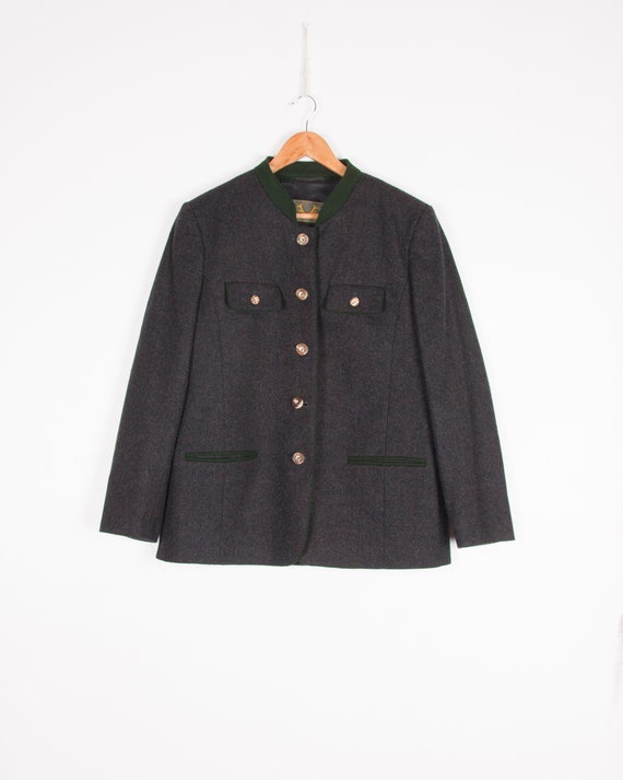 Vintage Wool Jacket Women Small Dark Gray Loden C… - image 5