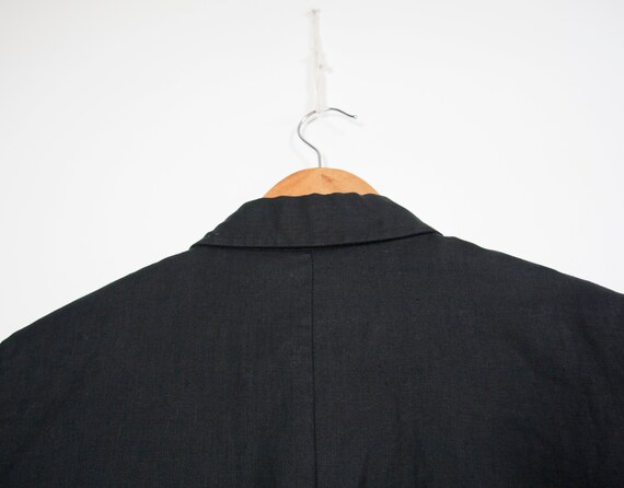 Vintage Linen Shirt Women's Small Black Linen But… - image 4