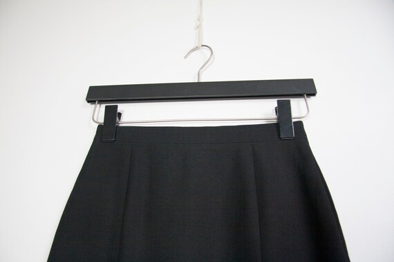 Vintage Black Pencil Skirt XXS Plain Black Slitte… - image 5