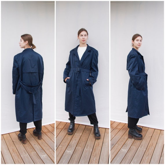 80s Trench Coat Women Large Oversized Trench Coat… - image 1