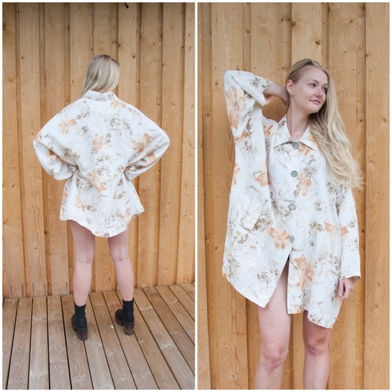 Linen Jacket Women Oversized Linen Jacket XXL Abst