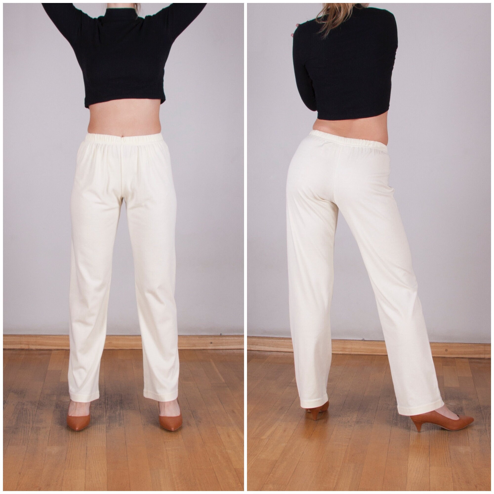 Vintage Cream Pants Women's Small off 