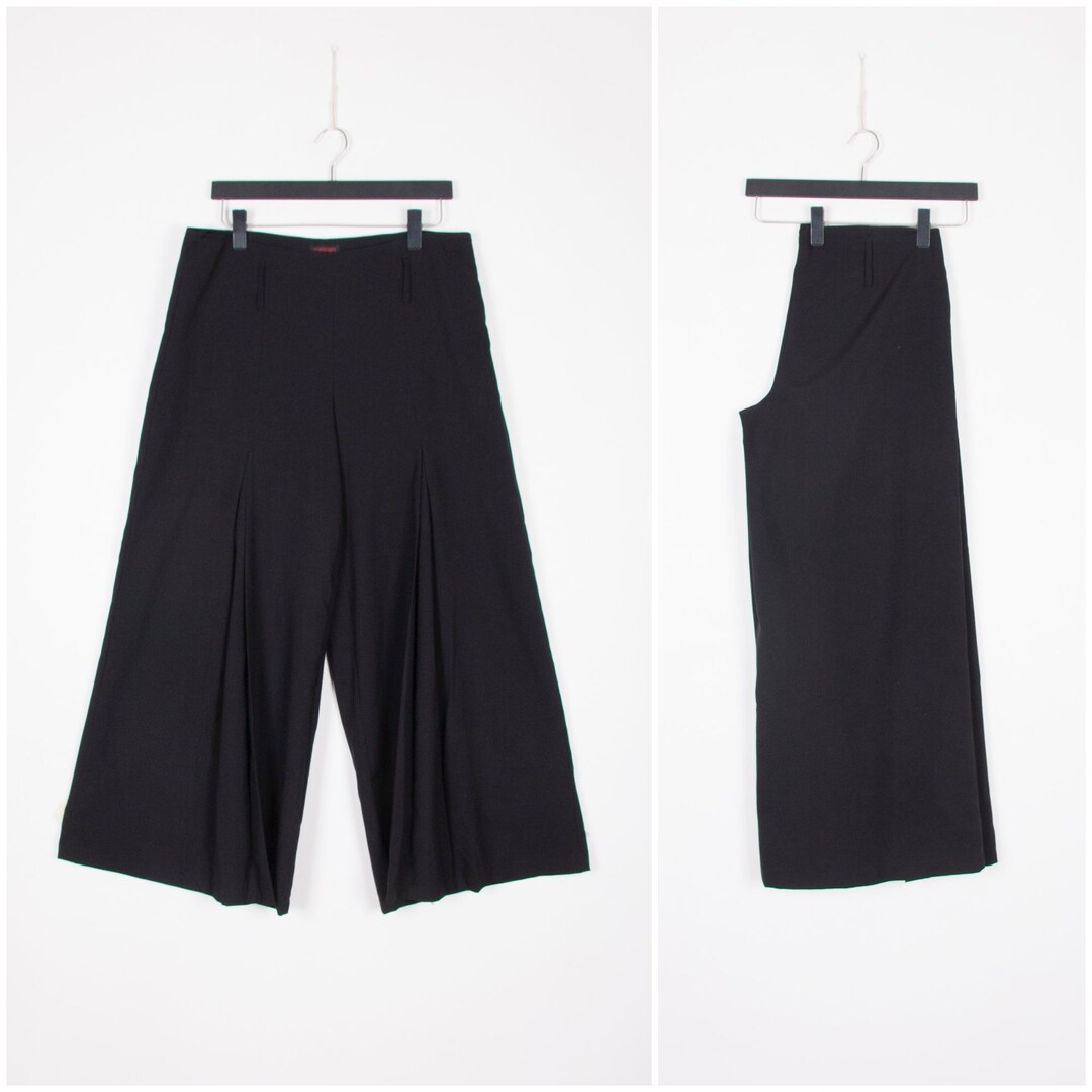 Wide Leg Classic Suit Vintage Palazzo Office Black Female High Waisted Trouser