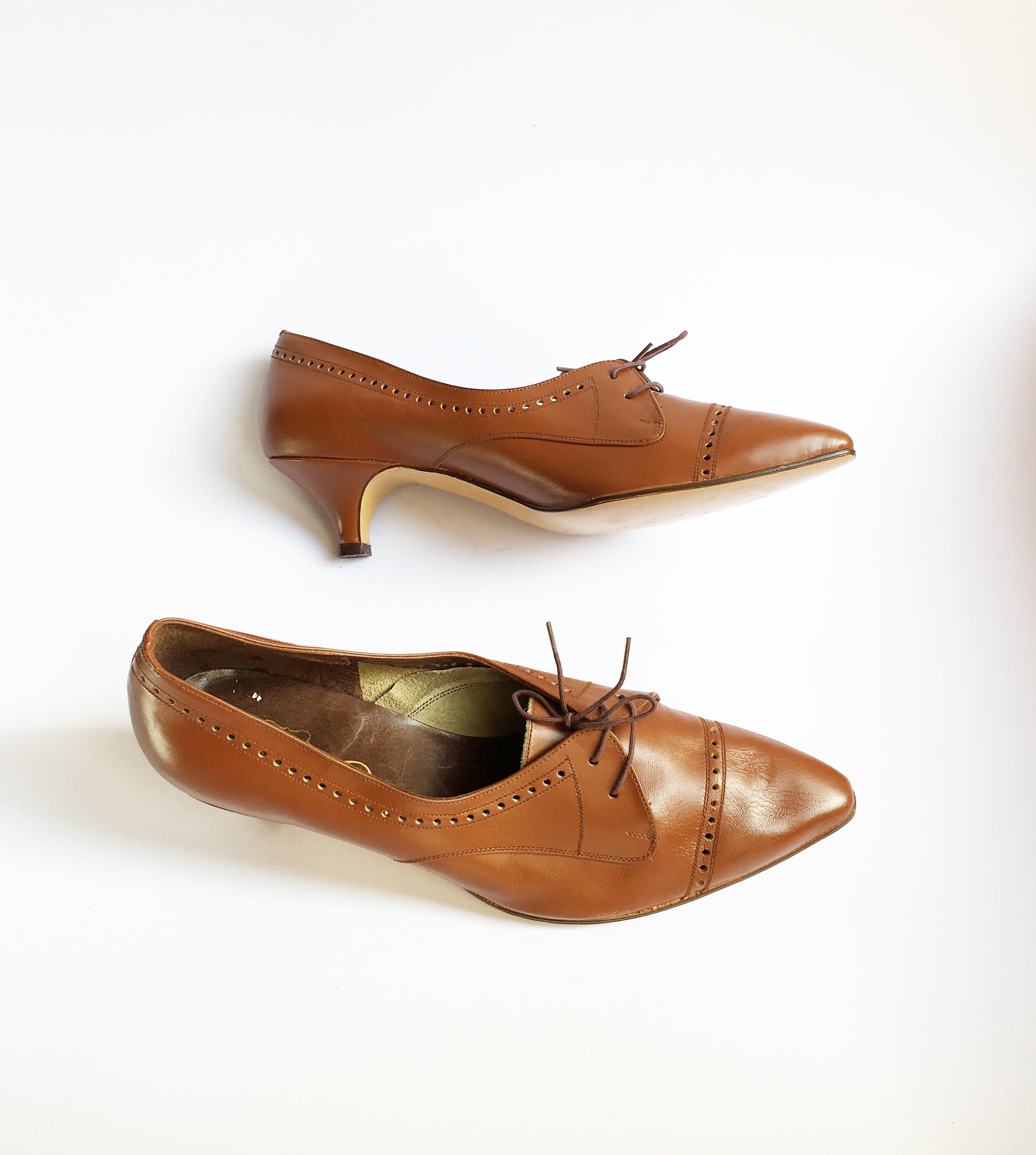 Vintage Kitten Heel Shoes Women US Size 7 UK Size 5 EU Size 37 | Etsy