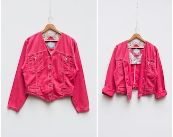 Pink neon store denim jacket