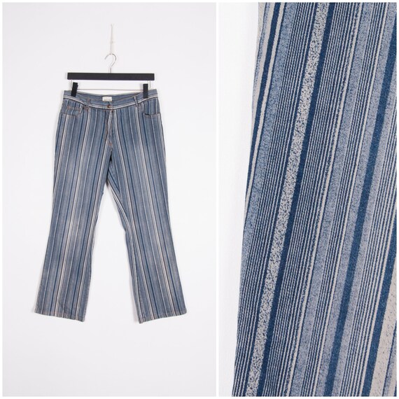 Striped bootcut hotsell jeans