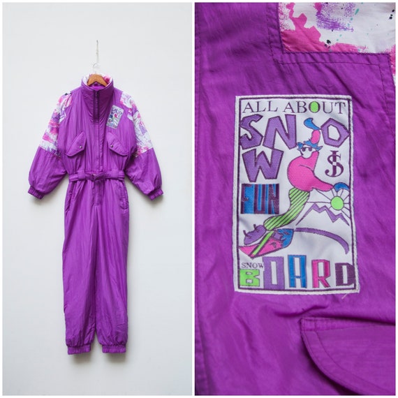 80s Ski Suit Women XS One Piece Ski Suit Colorful