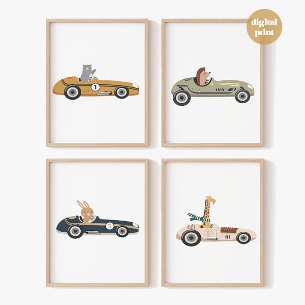 Race Car Nursery Art Etsy