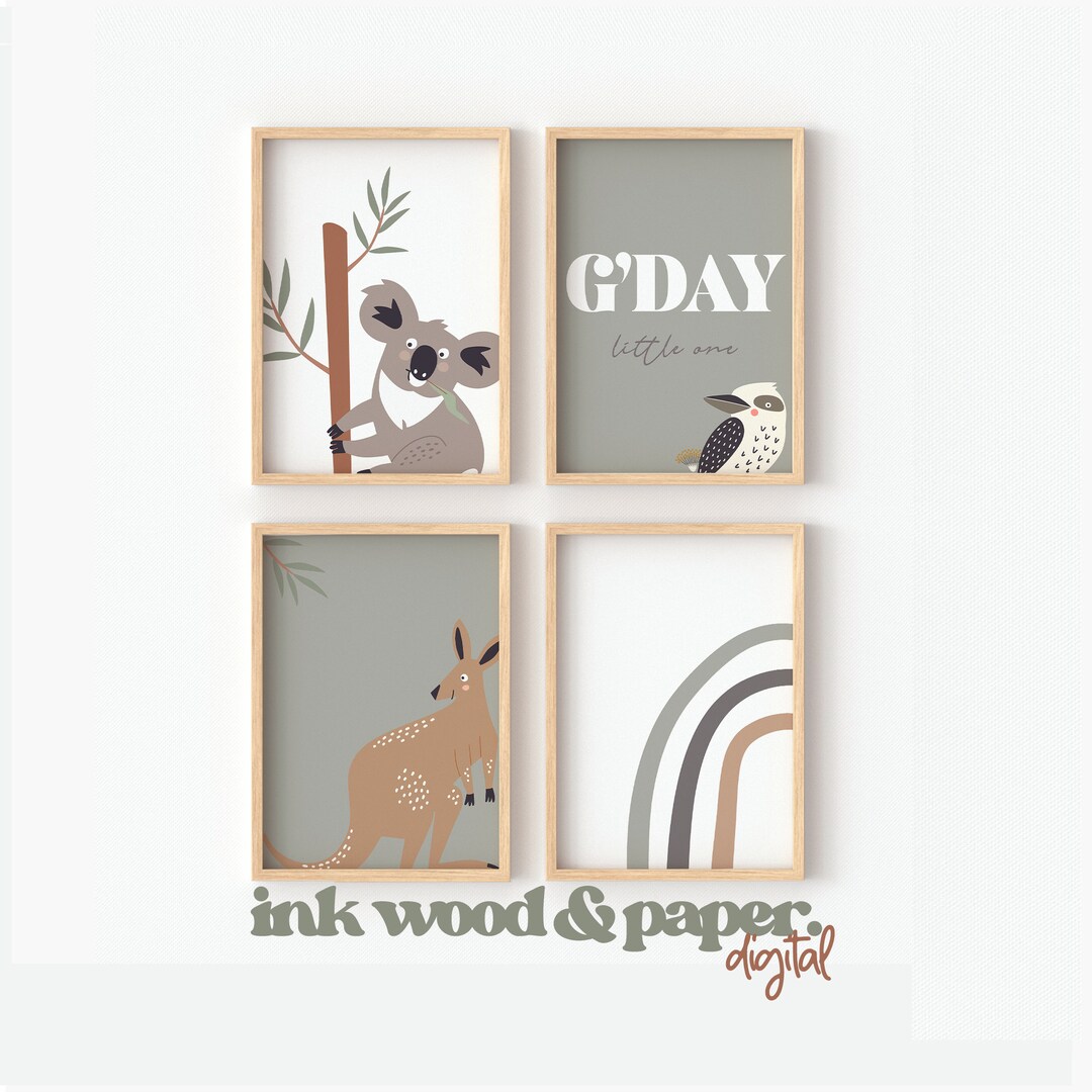 G'day Little One, Australian Animal Wall Art Boys Prints, Boys Nursery ...