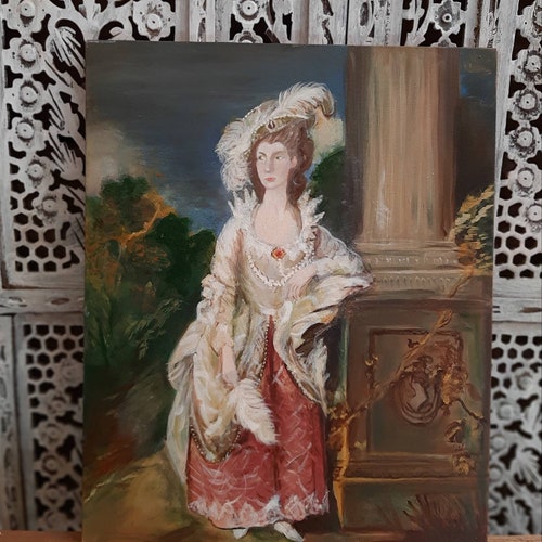 Oil painting on shops canvas:Gainsborough 'The Honorouble Mrs Graham' Reproduction
