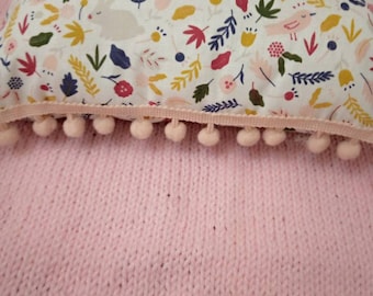 Handmade baby blanket pillow set