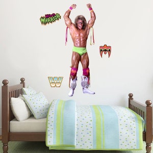 WWE - Ultimate Warrior Wrestler Decal + Bonus Wall Sticker Set