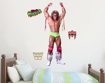 WWE - Ultimate Warrior Wrestler Decal + Bonus Wall Sticker Set