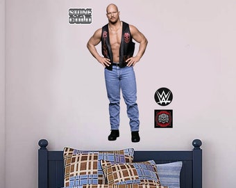 WWE - Stone Cold Steve Austin Wrestler Decal + Bonus Wall Sticker Set
