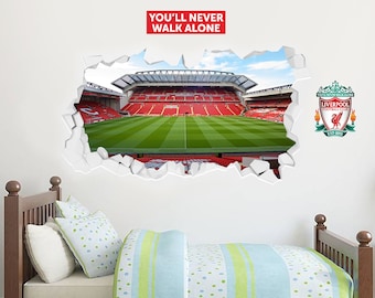 Liverpool Football Club - Mural de pared Smashed Anfield Stadium (The Mainstand) + Juego de pegatinas de pared LFC