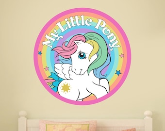My Little Pony Retro Arco Iris círculo pared pegatina calcomanía arte vinilo Mural niños