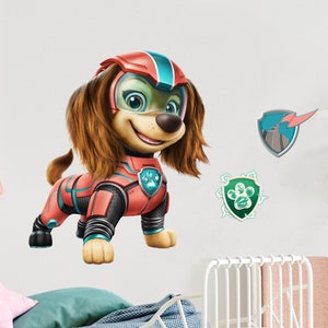 Etiqueta de la pared de la Patrulla Canina - La calcomanía de la pared de la libertad de la película poderosa