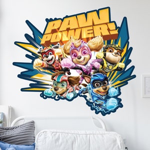 Paw Patrol Wall Sticker - The Mighty Movie Group Paw Power Wall Decal