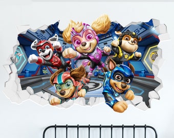 Paw Patrol Wandsticker - The Mighty Movie Group Gebrochenes Wandtattoo