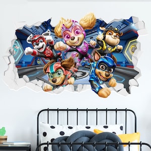 Paw Patrol Wall Sticker - The Mighty Movie Group Broken Wall Decal