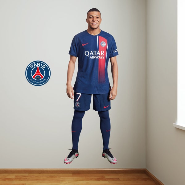 Paris Saint-Germain Wall Sticker - Mbappe 23-24 Player Wall Decal PSG Art