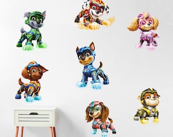 Paw Patrol The Mighty Movie Wall Sticker - Characters Wall Decal Set