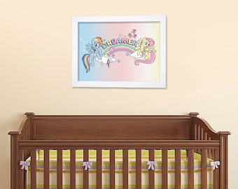 My Little Pony Print - Dreamer Rainbow Print Kids Wall Art Pony Decor