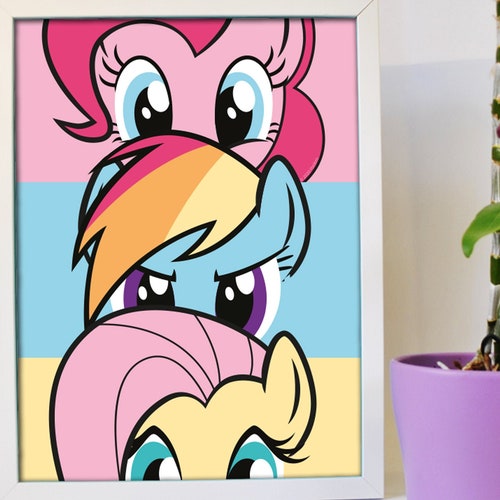My Little Pony Print 3 Characters Eyes Print Kids Wall Art Etsy