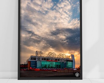 Official Manchester United Print - Old Trafford Sunset Design