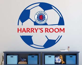 Rangers Football Club Personalised Ball Wall Sticker Football Art