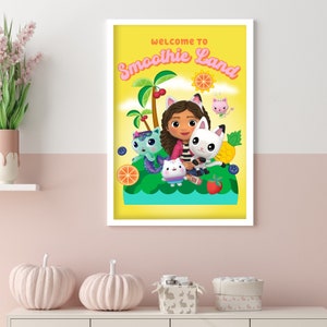 Gabby&#39;s Dollhouse Print - Welcome To Smoothie Land Poster Kids Wall Art