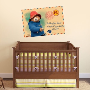 Autocollant mural carte postale ours Paddington