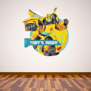 Transformers Personalised Name Bumblebee Wall Sticker Decal Art Vinyl Mural Kids