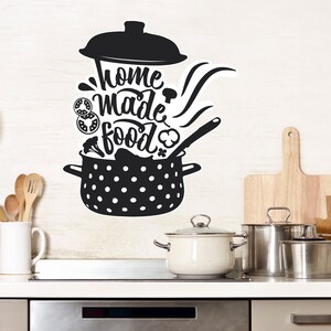 Keuken Muursticker - Home Made Food Crock Pot Muurtattoo Art