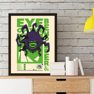Dungeons & Dragons Print - Beholder Icon Graphic Wall Art D and D Gamer Poster