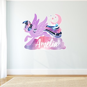 My Little Pony Twilight Sparkle nombre personalizado pared pegatina calcomanía arte vinilo