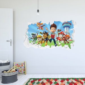 Adhesivo de pared de la Patrulla Canina: grupo con Ryder Adhesivo de pared roto