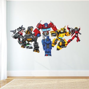 Transformers Autobots Group Wall Sticker Decal Art Vinyl Mural Kids Bedroom