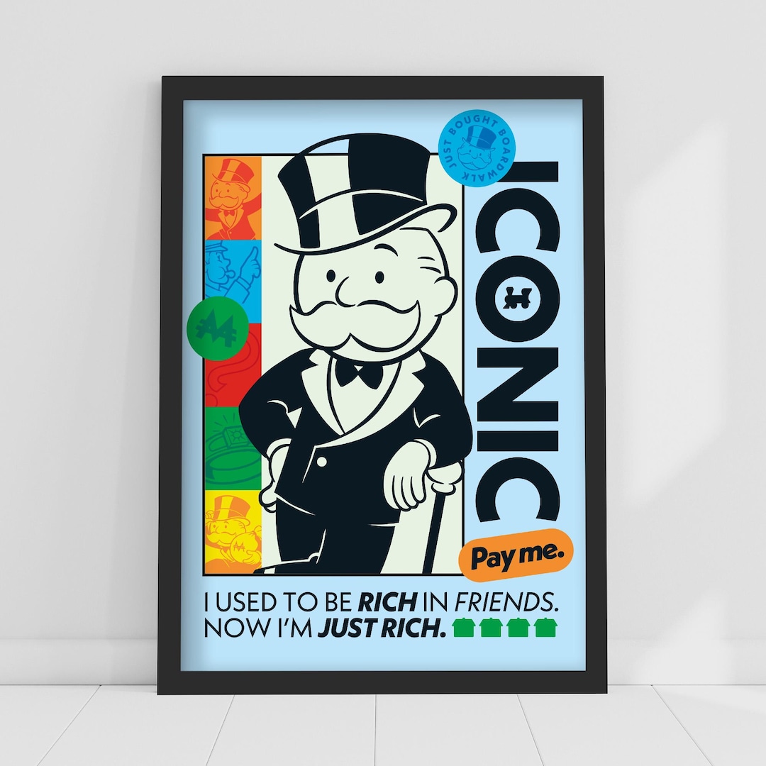 Iconic Monopoly Monopoly Print – Iconic Poster Wall Art - Etsy