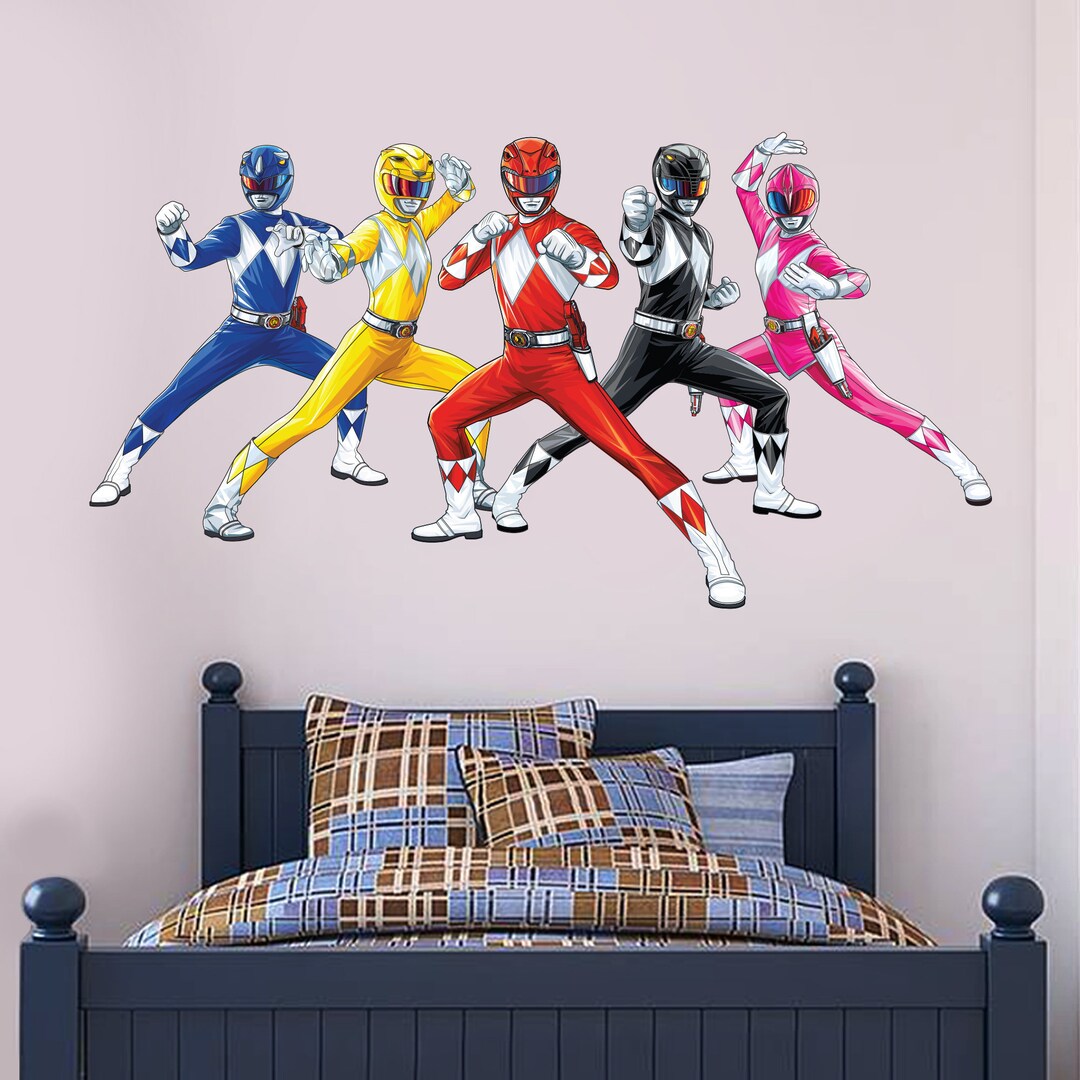 Wall Wall Bedroom Kids Etsy Sticker Group - Power Decal Vinyl Rangers